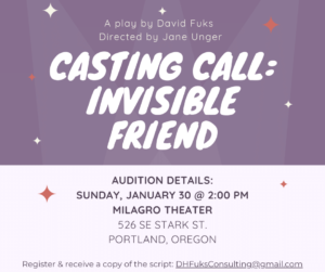 Read more about the article Call to Actors: Invisible Friend Productions Auditions on January 30