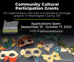 Read more about the article Grant Opportunity: CCWC Community Cultural Participation Grants, Due October 17
