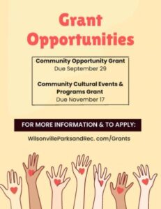 Read more about the article Wilsonville Community Cultural Events and Programs Grant Open Now (Due 11/17/23)