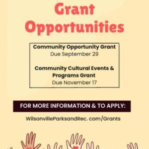 Read more about the article Wilsonville Community Opportunity Grants Open Now (Due 9/29/23)